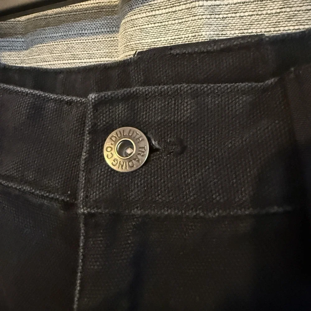 Duluth Trading Co Double Knee Cargo Pants Men's 38x32 Black Fire Hose Workwear